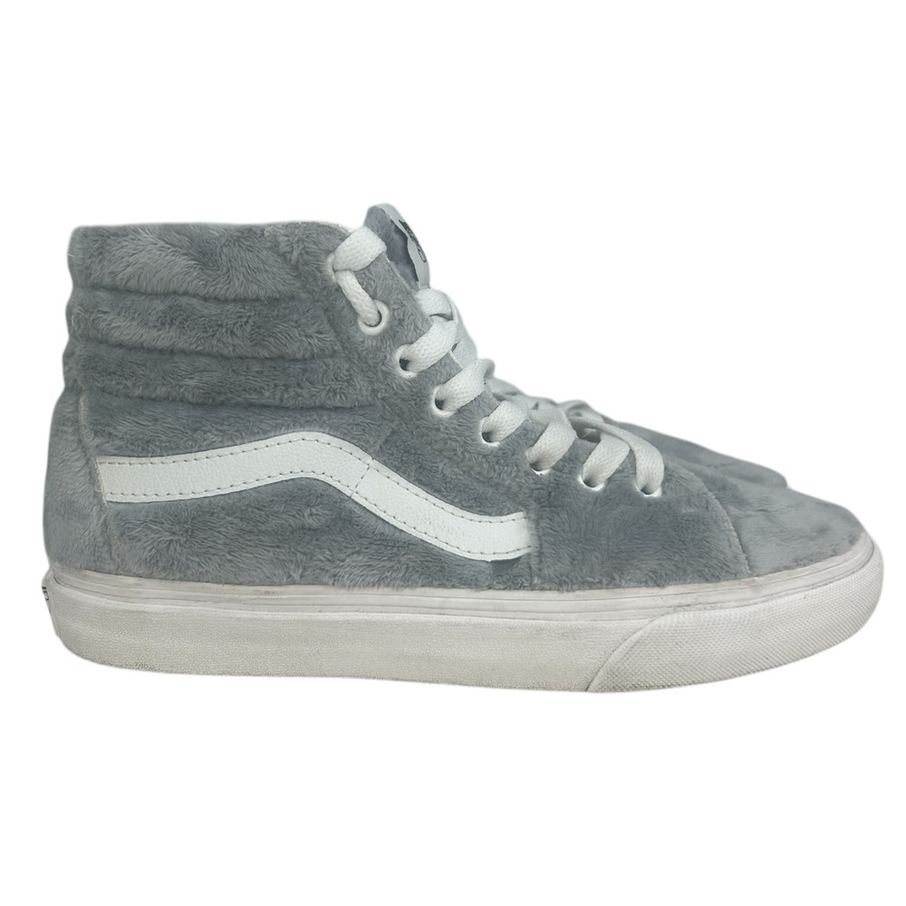 Vans Sk8 Hi Top Sherpa Drizzle Gray Sneakers Skate Shoes Faux Fur W 7.5 M 6
